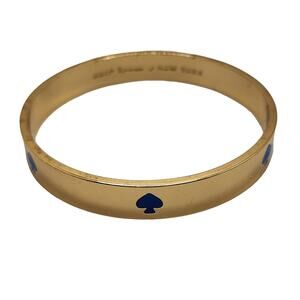 Kate Spade Gold Bangle Bracelet with Blue Spades